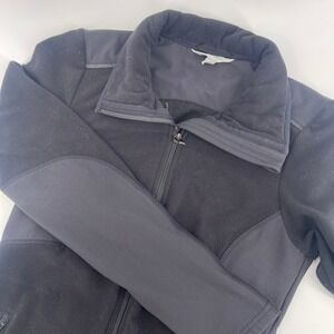 Athleta Fleece Jacket Full Zip Athletic Lightweight Black‎ XS